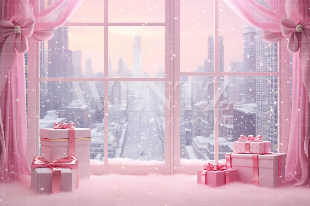 Pink Christmas フォトフレーム☃　完成品 Amazon.com : YCUCUEI 7x5ft Fabric Pink Christmas Backdrop Winter