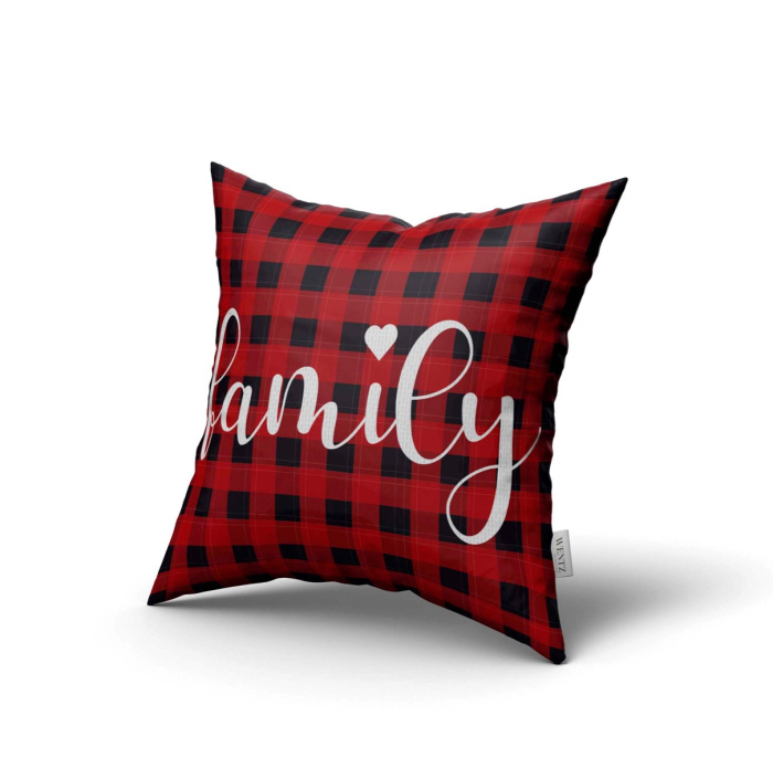 Pillow Case Plaid Black and Red Family - 45 x 45 / WA18