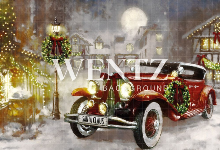 Photography Background on Fabric Santa's Car 330x220 / Backdrop 2309 Save