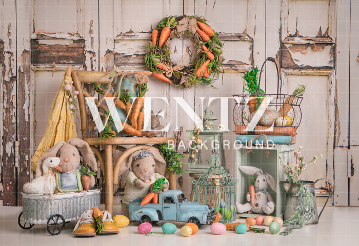 Fabric Photography Background Easter with Wreath / Backdrop 2416