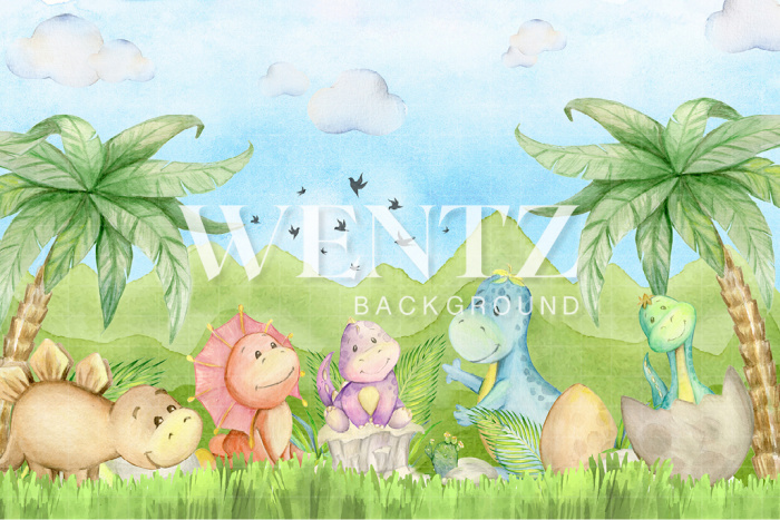 Fabric Photography Background Dinosaur / Backdrop 2439