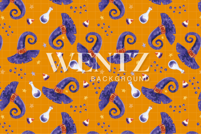Fabric Photography Background Halloween Witch's Hat / Backdrop 2454
