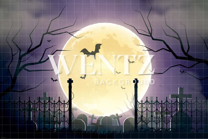 Fabric Photography Background Halloween Night / Backdrop 2458