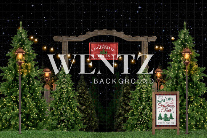 Fabric Photography Background Christmas Farm / Backdrop 2492
