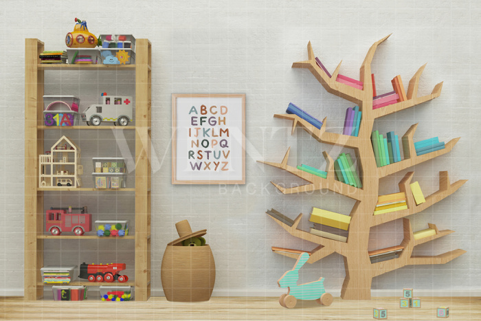 Fabric Photography Background ABC School / Backdrop 2507