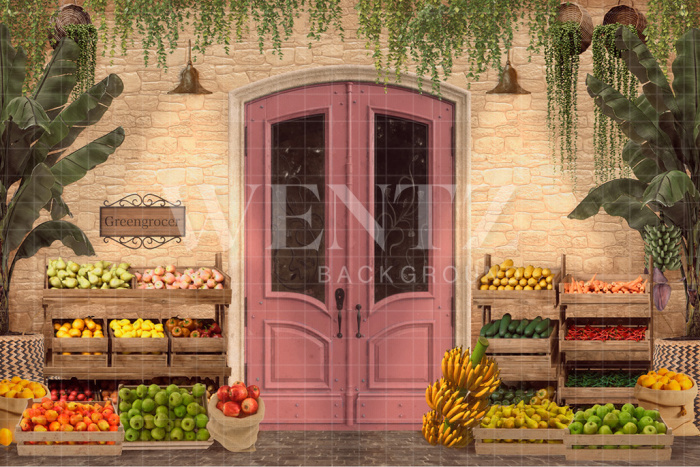 Fabric Photography Background Summer Greengrocery / Backdrop 2553