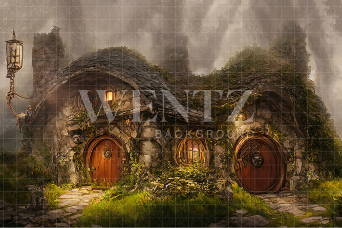 Fabric Photography Background Hobbit House / Backdrop 2557
