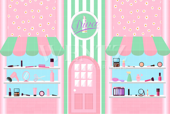 Fabric Photography Background Diva Beauty Salon / Backdrop 2559