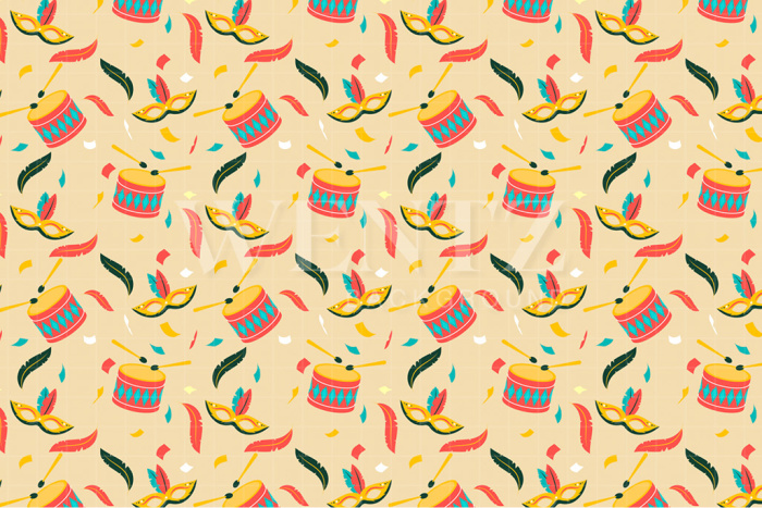 Fabric Photography Background Carnival Masks / Backdrop 2568