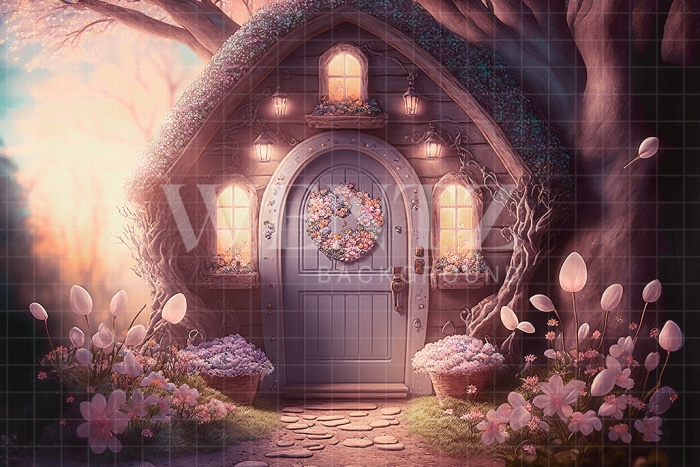 Fabric Photography Background Cabin in the Woods / Backdrop 2579