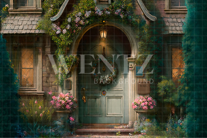 Fabric Photography Background Flower House / Backdrop 2585