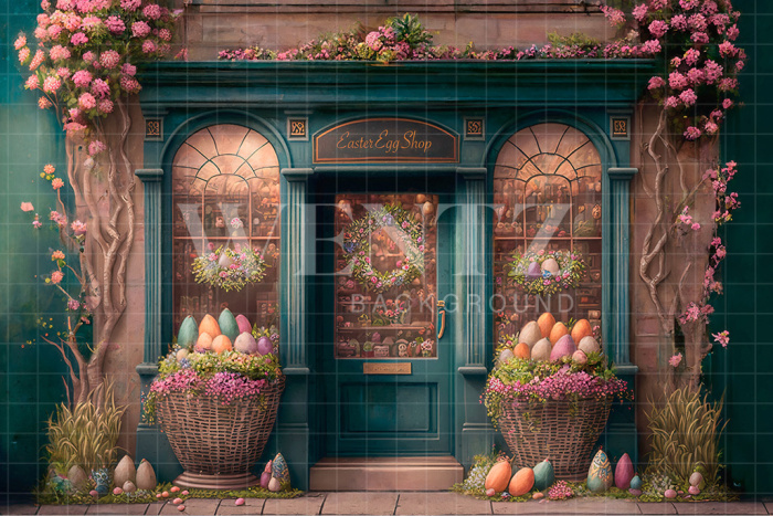 Fabric Photography Background Easter Egg Shop / Backdrop 2586