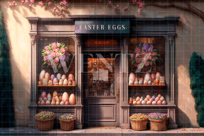 Fabric Photography Background Easter Egg Shop / Backdrop 2596