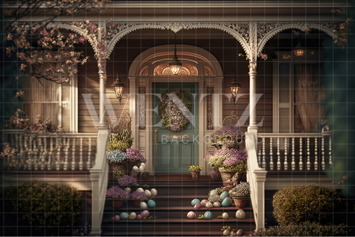 Fabric Photography Background Easter Balcony / Backdrop 2599