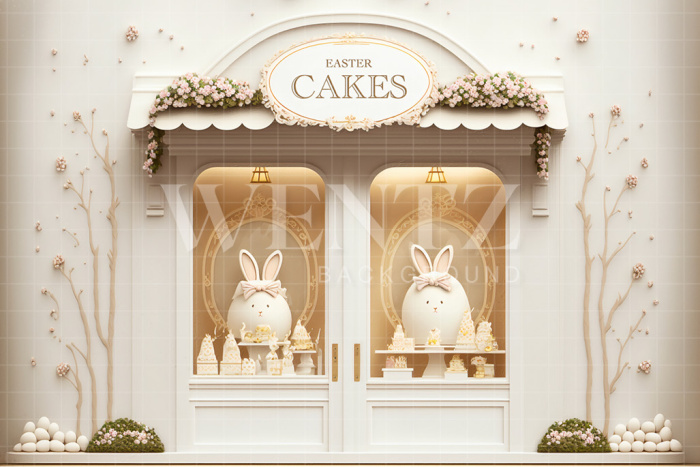 Fabric Photography Background Easter Cakes Shop / Backdrop 2600