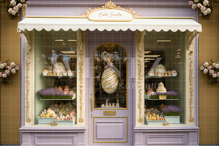 Fabric Photography Background Easter Sweets Shop / Backdrop 2606