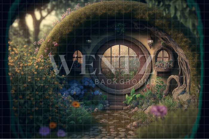 Fabric Photography Background Cabin in the Woods / Backdrop 2614