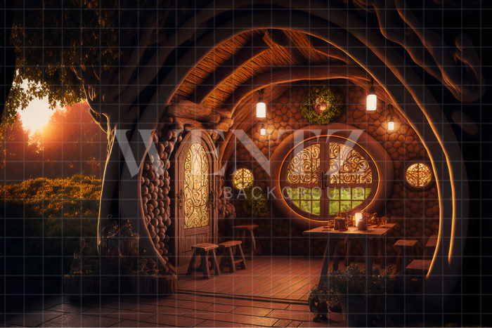 Fabric Photography Background Cozy House / Backdrop 2617