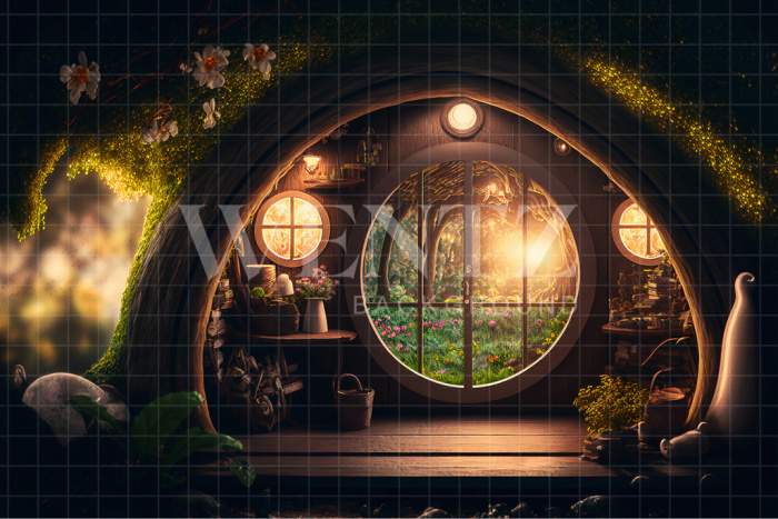 Fabric Photography Background Cabin in the Grove / Backdrop 2618