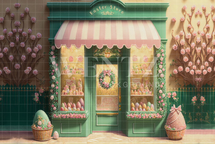 Fabric Photography Background Easter Shop / Backdrop 2625