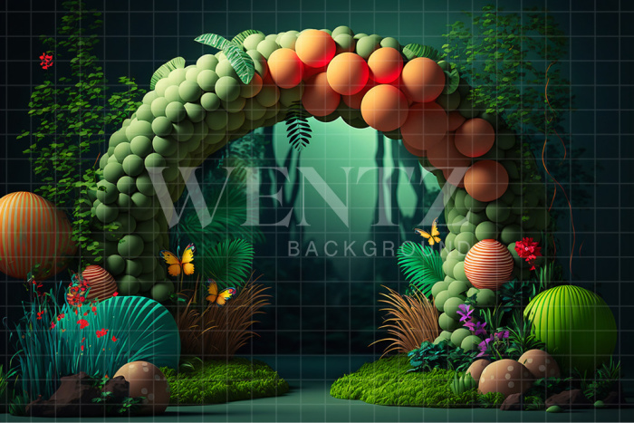 Fabric Photography Background Cake Smash Enchanted Forest / Backdrop 2655