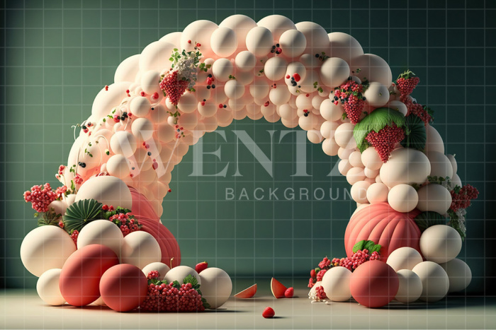 Fabric Photography Background Cake Smash Little Fruits / 2656