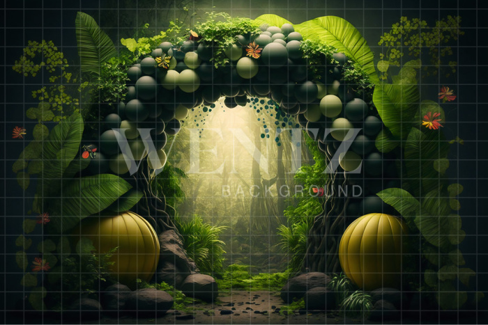Fabric Photography Background Cake Smash Magical Forest / Backdrop 2659