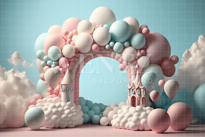 Fabric Photography Background Cake Smash Candy Castle / Backdrop 2664