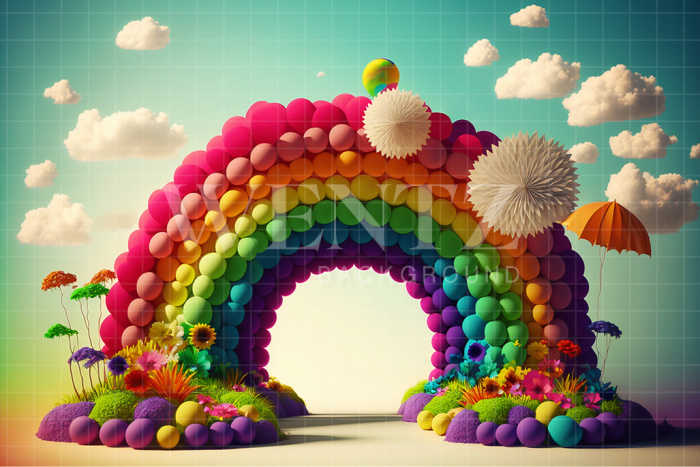 Fabric Photography Background Cake Smash Rainbow / Backdrop 2666
