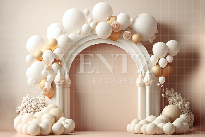 Fabric Photography Background Cake Smash White and Golden / Backdrop 2676