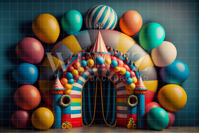 Fabric Photography Background Cake Smash Circus Portal / Backdrop 2684
