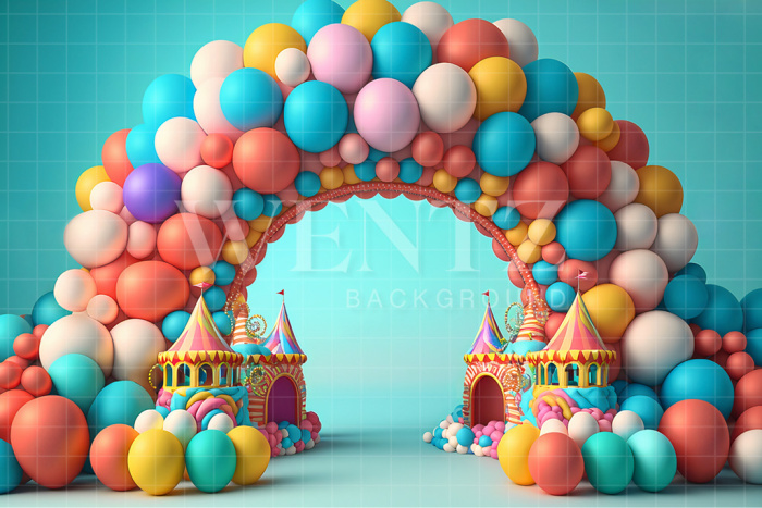 Fabric Photography Background Cake Smash Circus with Tents / Backdrop 2687