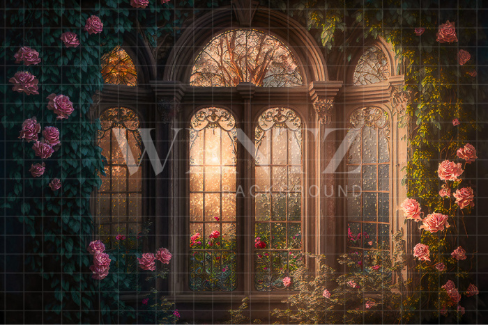 Fabric Photography Background Scenery with Flowers / Backdrop 2715