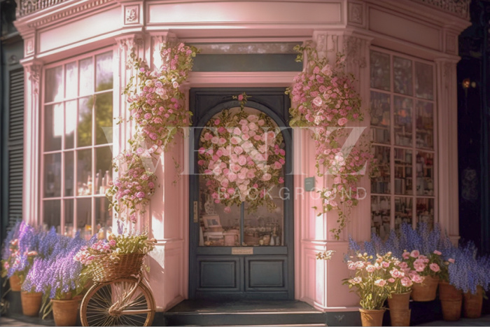 Fabric Photography Background Paris Coffee Shop / Backdrop 2829