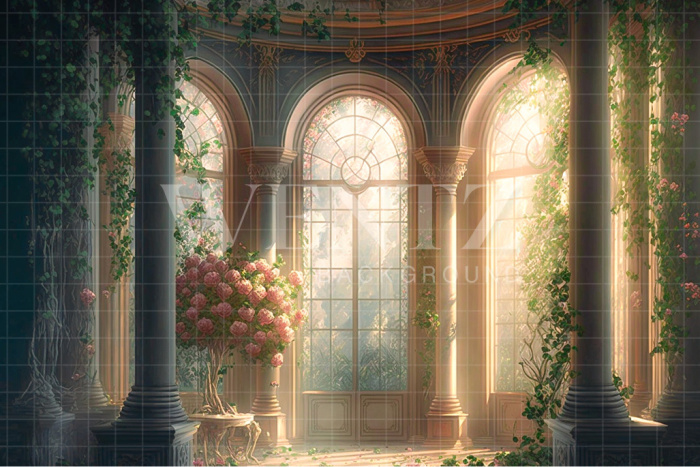 Fabric Photography Background Flowery Castle / Backdrop 2730