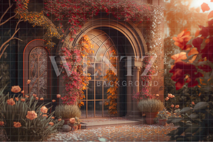 Fabric Photography Background Mother's Day Autumn Garden / Backdrop 2742