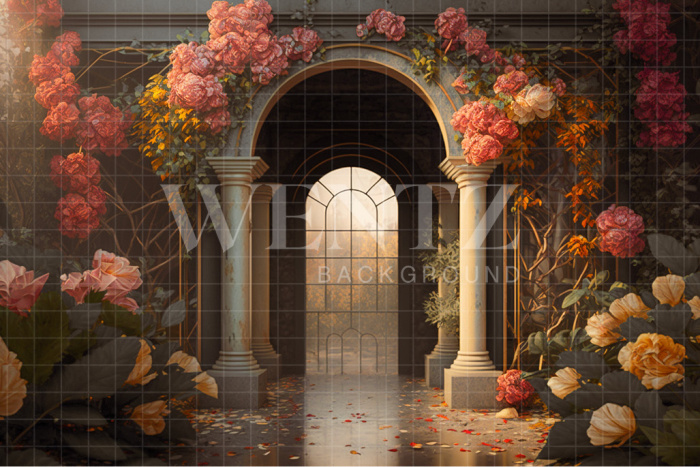 Fabric Photography Background Rose Garden / Backdrop 2743