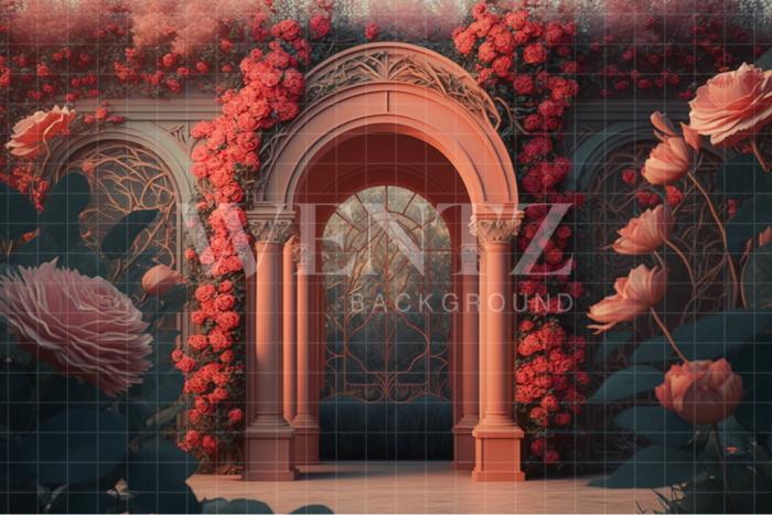 Fabric Photography Background Mother's Day Scenery Flower Yard / Backdrop 2750