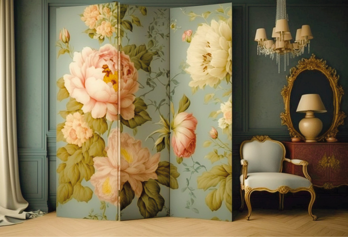 Fabric Photography Background Mother's Day Scenery with Dressing Screen / Backdrop 2754