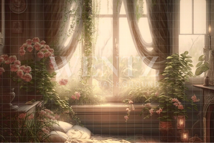 Fabric Photography Background Mother's Day Flower Room / Backdrop 2764