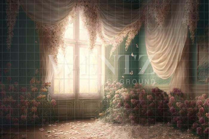 Fabric Photography Background Mother's Day Flowery Room / Backdrop 2803