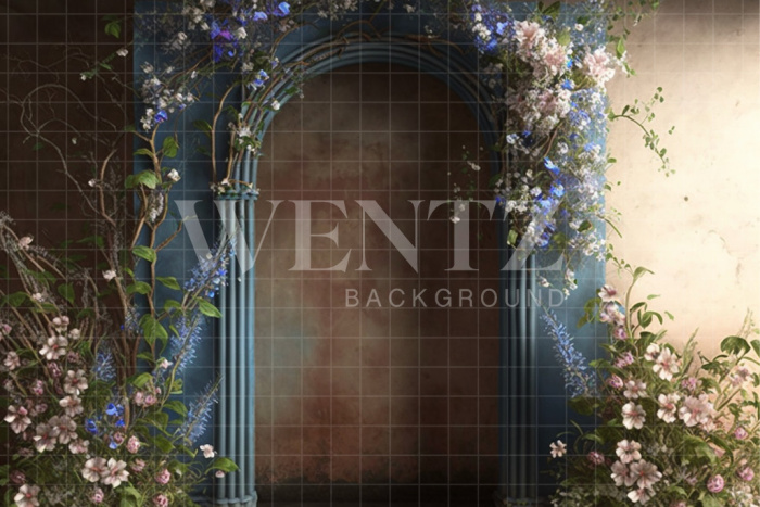 Fabric Photography Background Set Arch with Flowers / Backdrop 2818