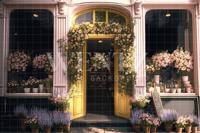 Fabric Photography Background Shop with Flowers / Backdrop 2825