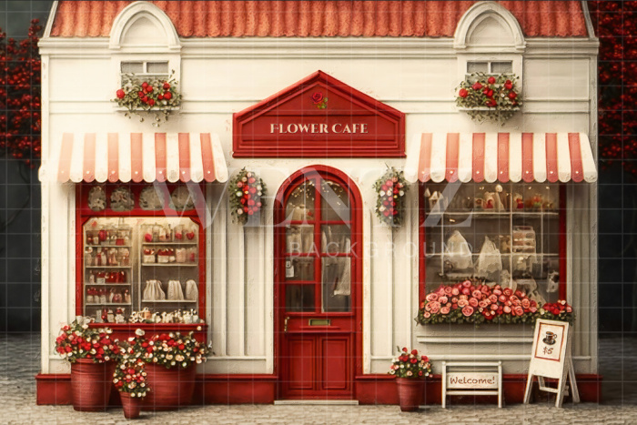 Fabric Photography Background Flower Cafe / Backdrop 2839