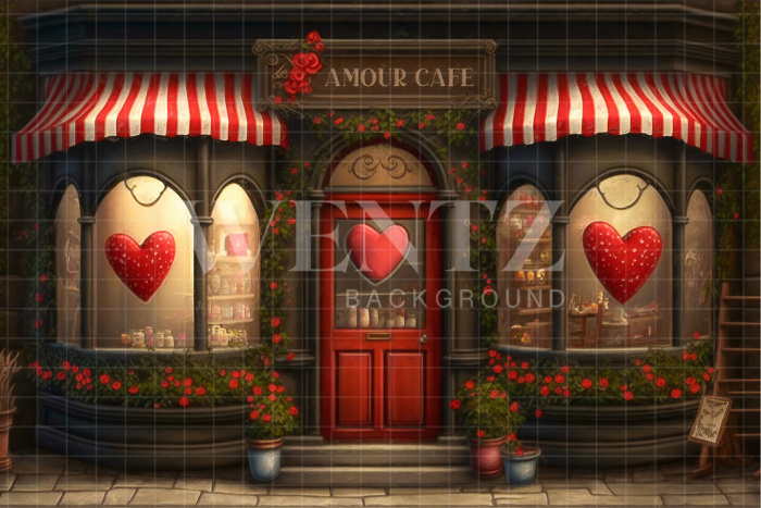 Fabric Photography Background Amour Cafe / Backdrop 2846