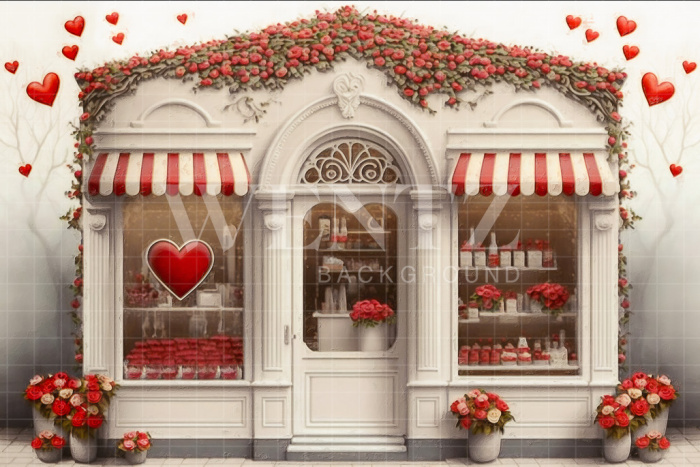 Fabric Photography Background Valentine's Day Gift Shop / Backdrop 2852