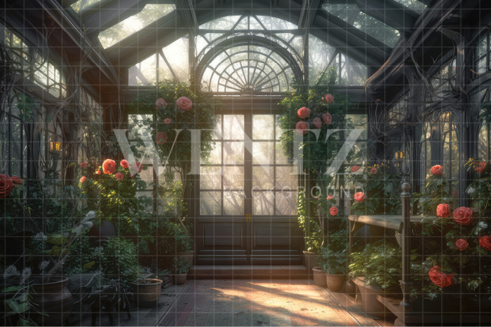 Fabric Photography Background Flower Greenhouse / Backdrop 3121