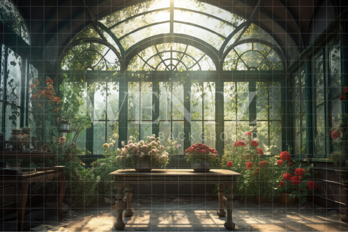 Fabric Photography Background Flower Greenhouse / Backdrop 3122
