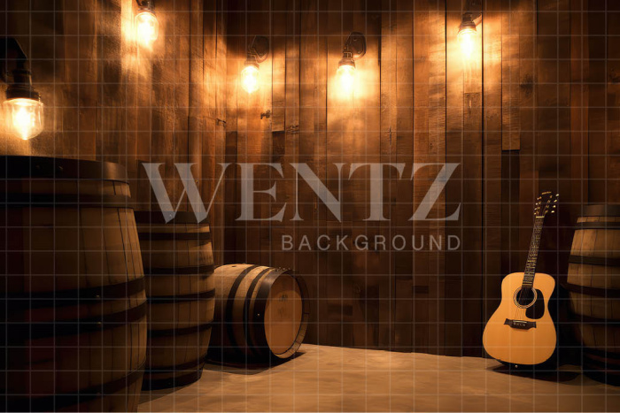 Fabric Photography Background Set with Guitar / Backdrop 3238