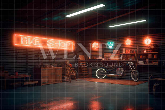 Fabric Photography Background Bike Shop / Backdrop 3263